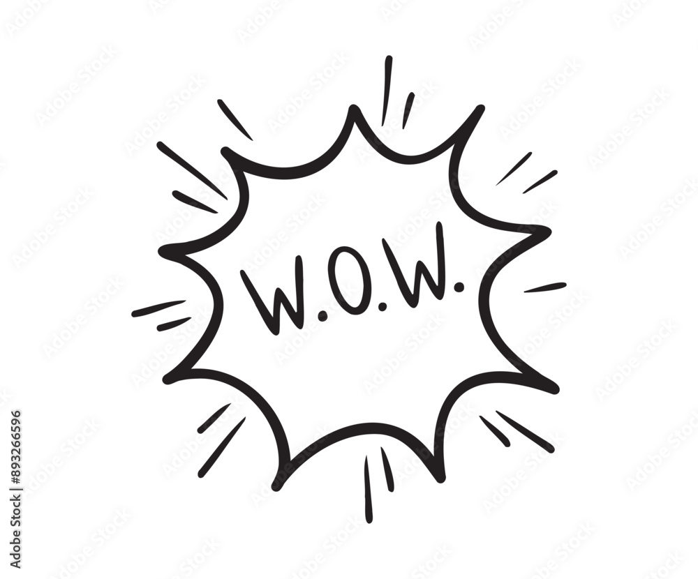 Wow Hand drawn cloud speech bubble element wow text. Explosion cloud icon. Isolated Comic doodle sketch style Wow Hand drawn cloud speech bubble element wow text. Explosion cloud icon. Isolated Comic doodle sketch style