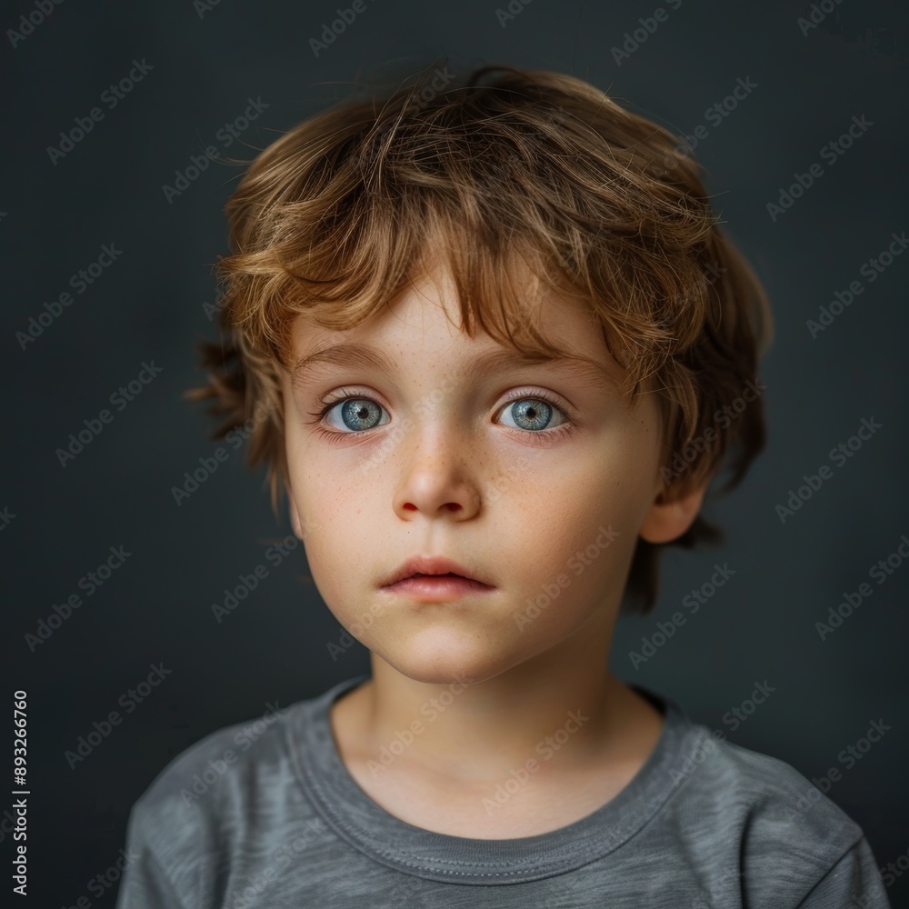 A young boy's portrait captures a moment of youthful wonder, his deep blue eyes reflecting innocence and curiosity. A young boy's portrait captures a moment of youthful wonder, his deep blue eyes reflecting innocence and curiosity.