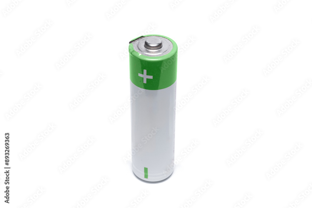 Blank white and green 1,5 volt AAA battery Blank white and green 1,5 volt AAA battery