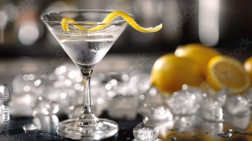 Classic Vesper Martini with lemon twist, 