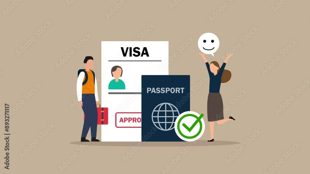 Happy travelers with approved travel visa