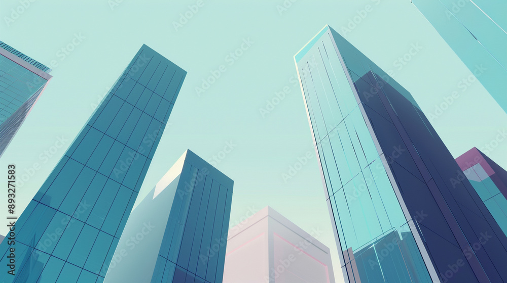 A futuristic skyscraper with a sleek, reflective glass facade rising against a clear blue sky, showcasing modern urban architecture and advanced design A futuristic skyscraper with a sleek, reflective glass facade rising against a clear blue sky, showcasing modern urban architecture and advanced design