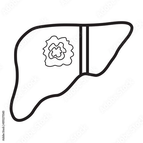 liver cancer line icon