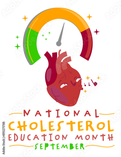 National cholesterol education month. Editable vector illustration. Medical print for educational event