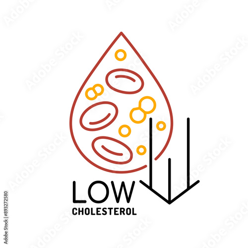 Low cholesterol icon. Medical sign in outline style.