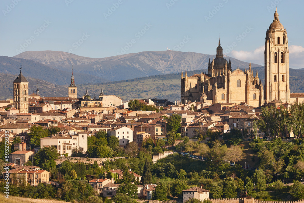 Fototapeta premium Gothic cathedral in Segovia. Medieval city in Castilla Leon. Spain
