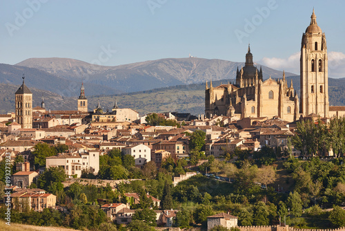 Gothic cathedral in Segovia. Medieval city in Castilla Leon. Spain