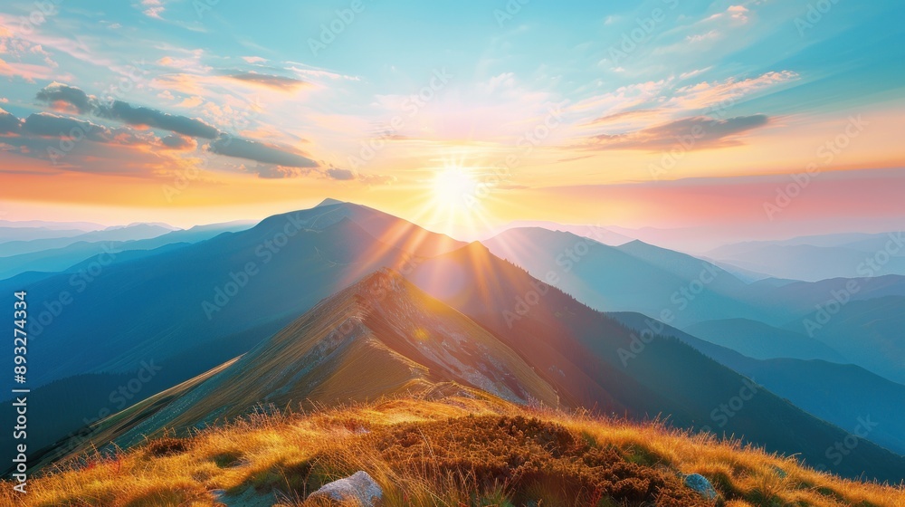 Fototapeta premium Majestic Mountain Sunset