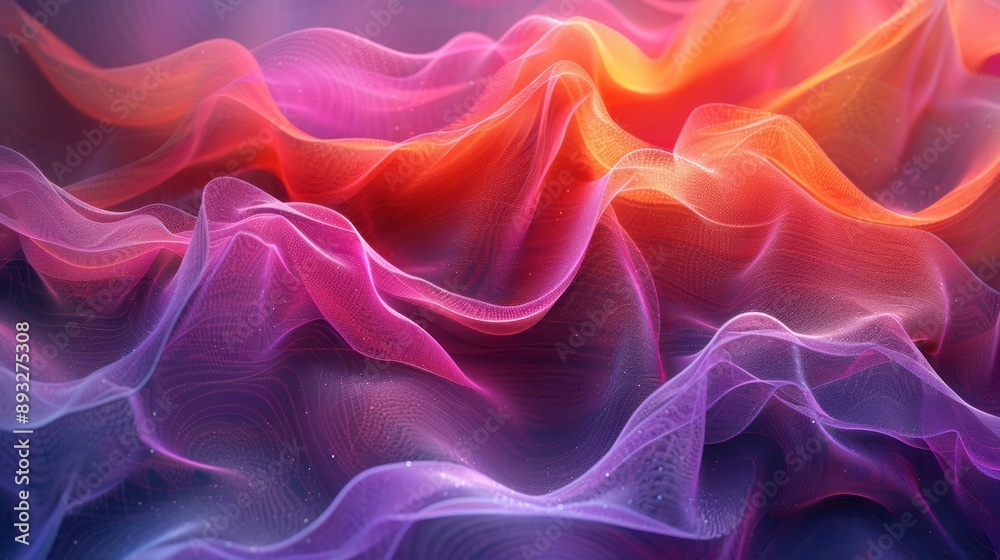 Fototapeta premium Abstract Colorful Wavy Lines and Figures Creating a Mesmeric Pattern