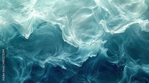 Abstract Blue and Teal Water Wave Texture Web Banner