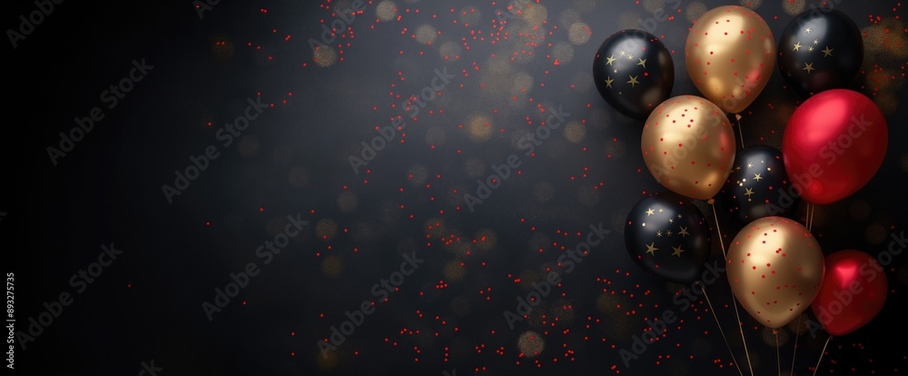 Naklejka premium Abstract Vibrant Happy New Year Banner & Celebration Background Concept