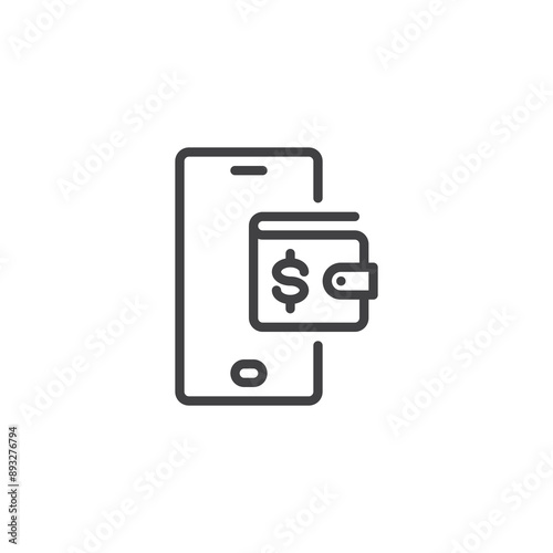 Digital Wallet line icon