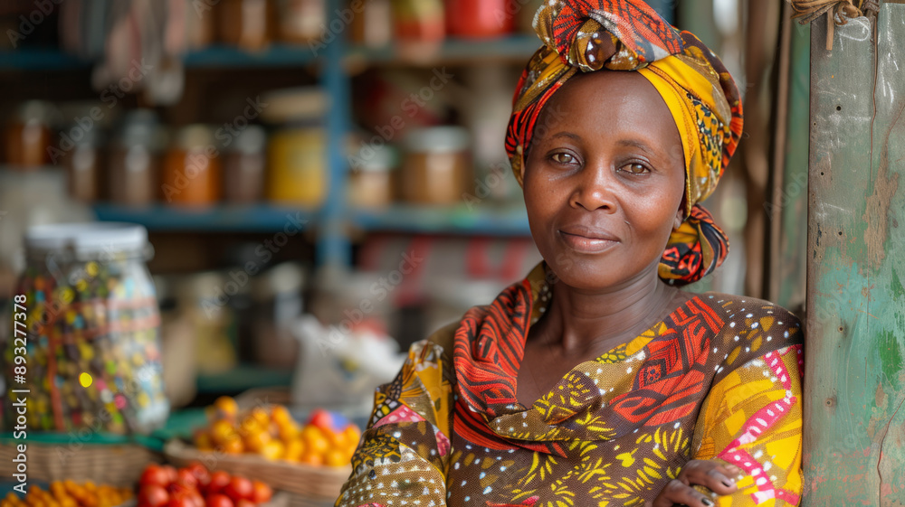 Tanzanian businesswoman at her shop,generative ai Tanzanian businesswoman at her shop,generative ai