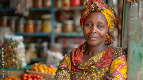 Tanzanian businesswoman at her shop,generative ai