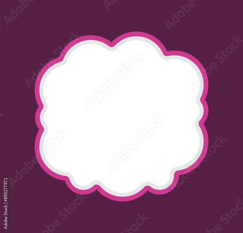 speech bubble frame cloud shape, balloon talk, dialogue chat sticker, speech bubble frame for background