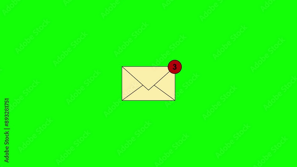 Email notification icon animation, email inbox notification icon animation