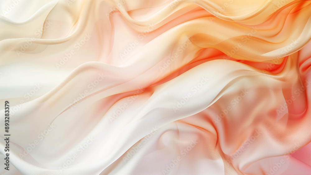 Obraz premium Peach and Ivory Dreams: Multilayered Gradients on a White Canvas