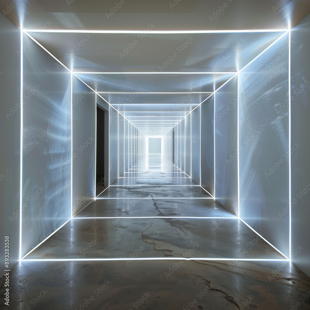 Obraz premium corridor with vertical and horizontal lines