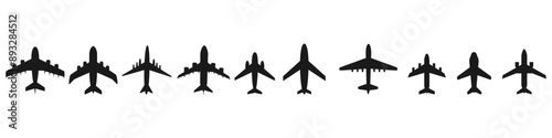 Aircraft icon vector set. Plane illustration sign collection. Airplane symbol. Travel logo.