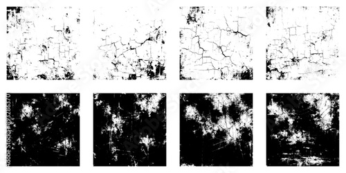 Grunge Texture Pack. Set of 8 Crack and Scratch Textures.