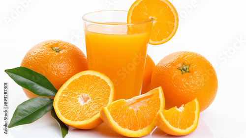 Refreshing Orange Juice with Fresh Oranges