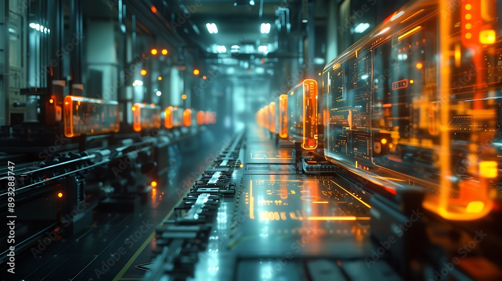 A futuristic textiles factory with holographic fabric designs and glowing textile production lines, creating advanced fabrics A futuristic textiles factory with holographic fabric designs and glowing textile production lines, creating advanced fabrics