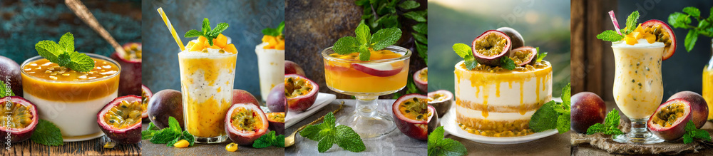 Fototapeta premium Desserts mit Maracuja 