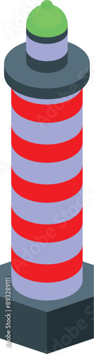 Classic red and white striped lighthouse standing tall, emitting a bright light to guide ships safely through the water Free Download Classic red and white striped lighthouse standing tall, emitting a bright light to guide ships safely through the water - GFXLoad