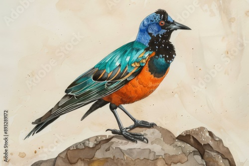 Superb Starling (Lamprotornis superbus).