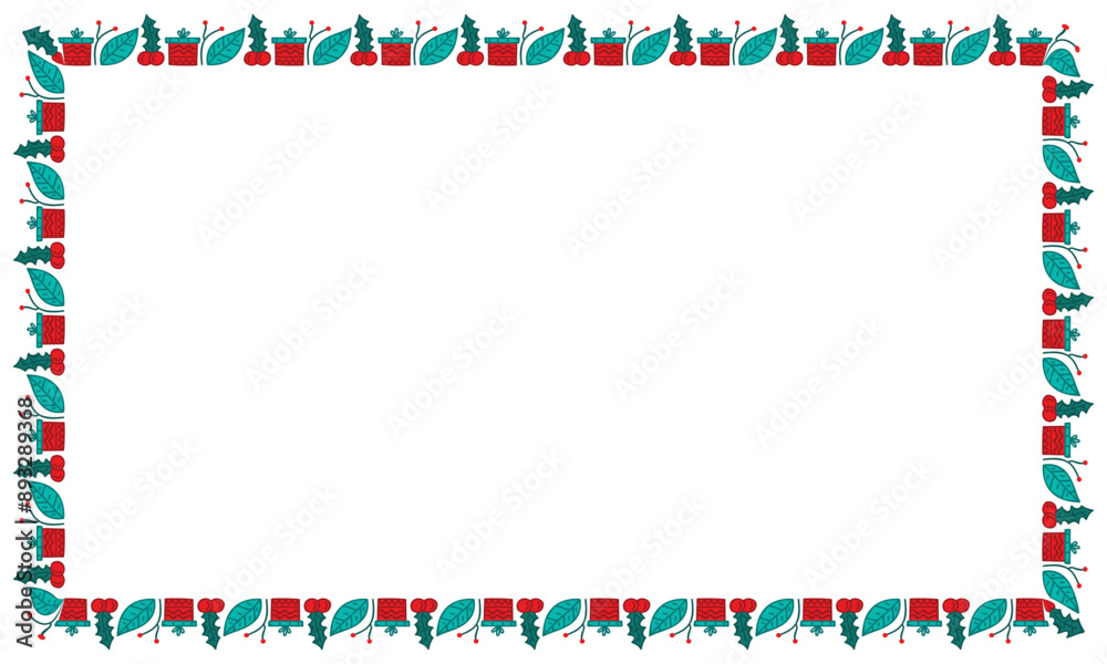Fototapeta premium Frame template for christmas season celebration, christmas wreath concept