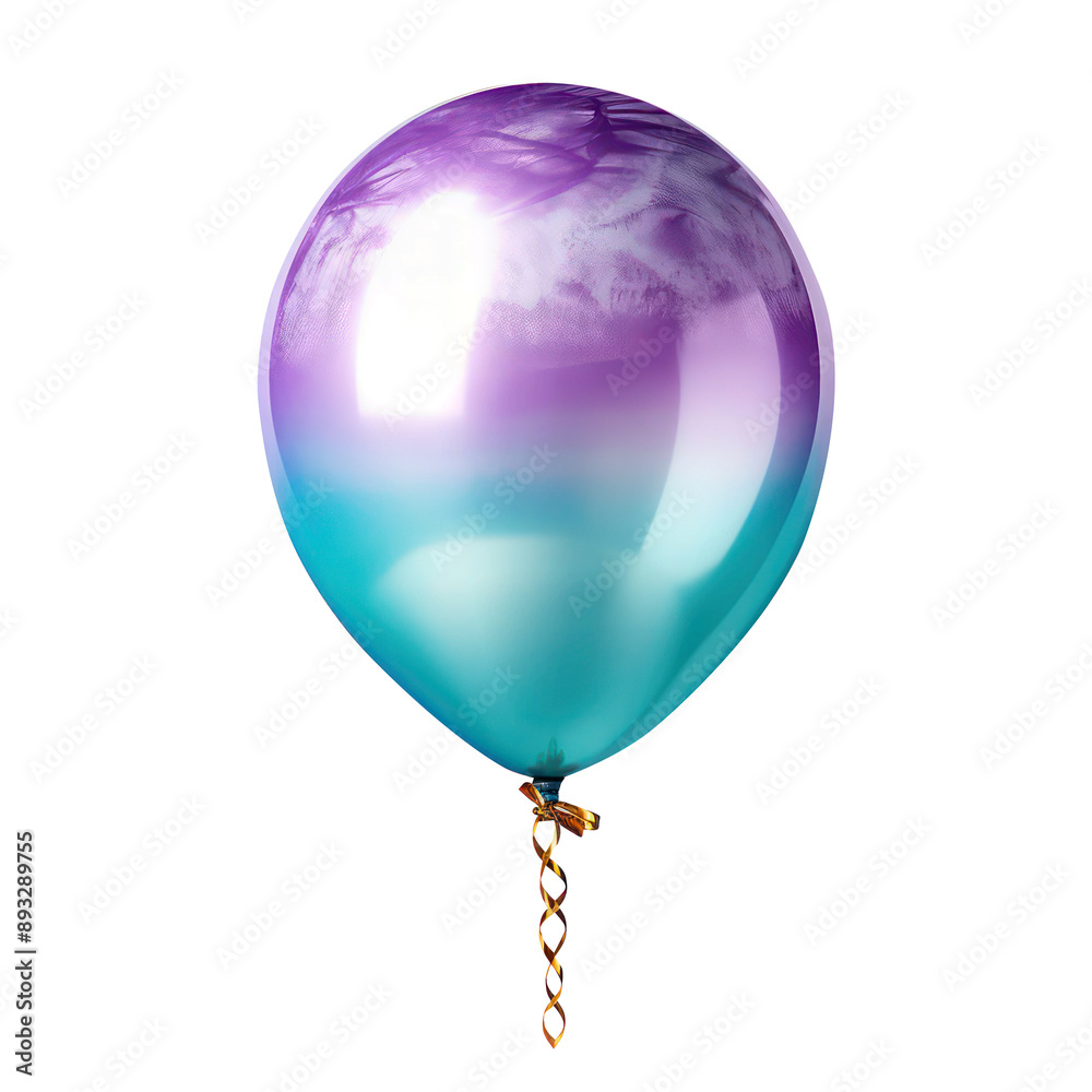 Transparent watercolor purple and blue party balloons clipart