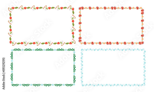Frames collection for christmas season celebration, christmas wreath concept