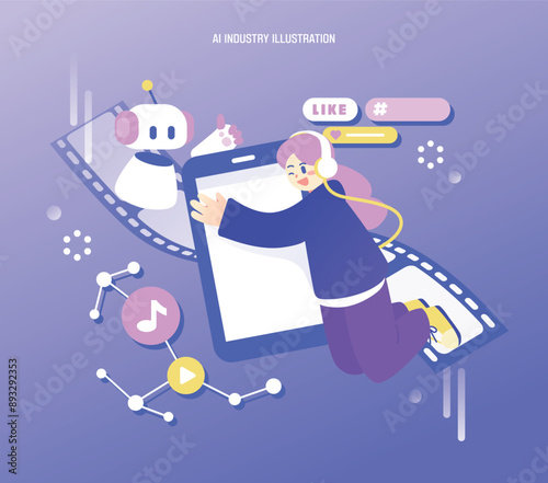 AI 인공지능 산업 과학 일러스트 07