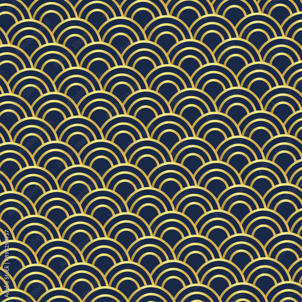 Gold gradient semicircular pattern, vector. Navy blue background design style. Chinese, Japanese, Korean pattern. Moon and Mid Autumn festival. Gold gradient semicircular pattern, vector. Navy blue background design style. Chinese, Japanese, Korean pattern. Moon and Mid Autumn festival.