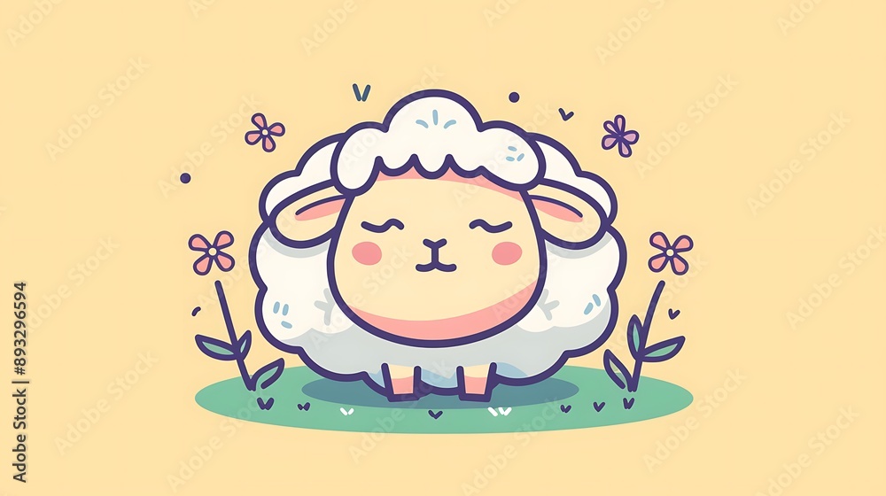 Whimsical Hand-Drawn Sheep Icon Whimsical Hand-Drawn Sheep Icon