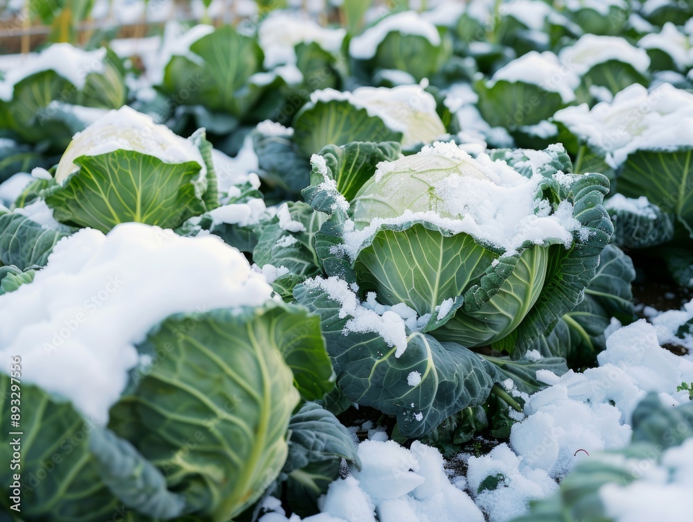 Winter Wonderland: Snow-Covered Cabbage Heads Thrive in Dallas, Texas Winter Wonderland: Snow-Covered Cabbage Heads Thrive in Dallas, Texas