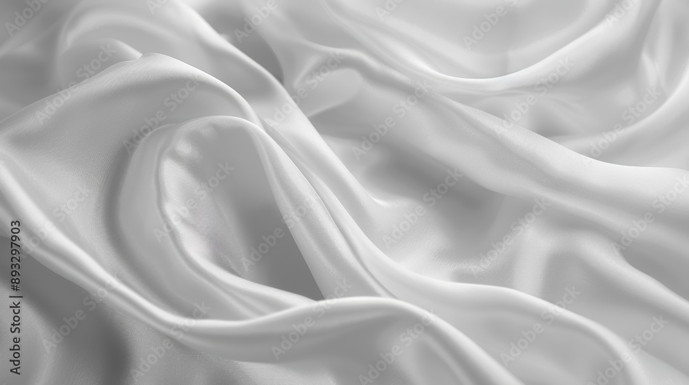 Close-up of smooth white satin fabric with soft folds, perfect for backgrounds and textures. Close-up of smooth white satin fabric with soft folds, perfect for backgrounds and textures.