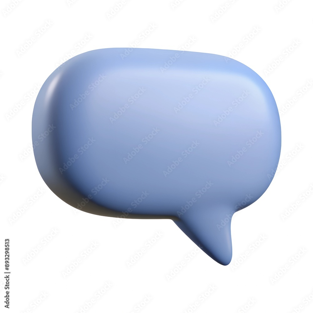 Blue speech bubble on white background, surrounded by shapes and colors Blue speech bubble on white background, surrounded by shapes and colors