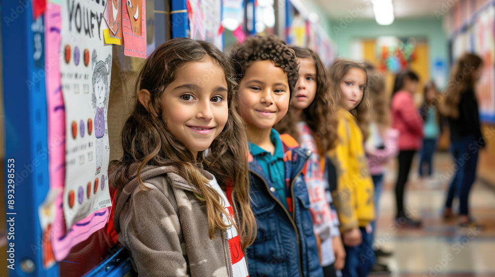 Diverse Group of Happy School Children Standing Diverse Group of Happy School Children Standing