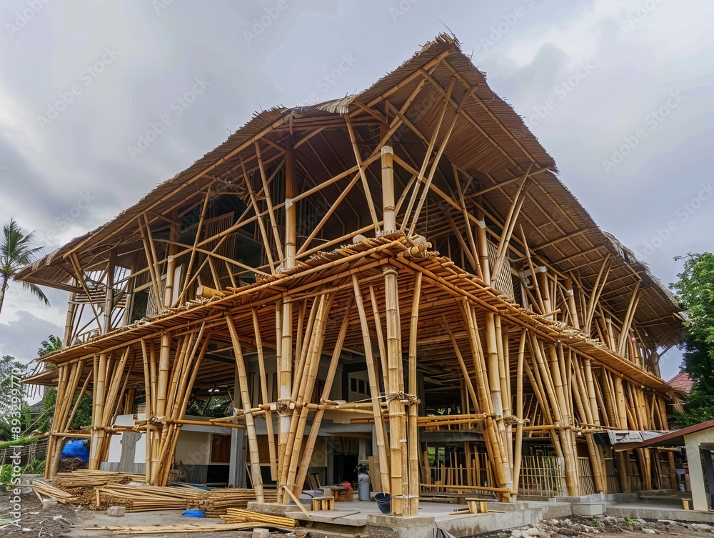 Naklejka premium Bamboo: The Sustainable Solution in Building Construction - Yogyakarta Conference 2022