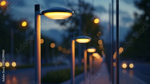 Road lights at night