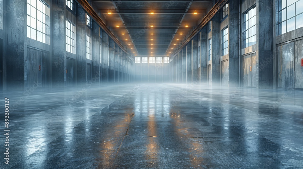 Empty space of Polished concrete floor clean condition and space for industry product display or industry background. Empty space of Polished concrete floor clean condition and space for industry product display or industry background.