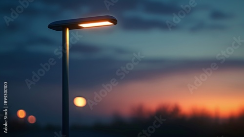 Street lighting: lanterns on poles at night.