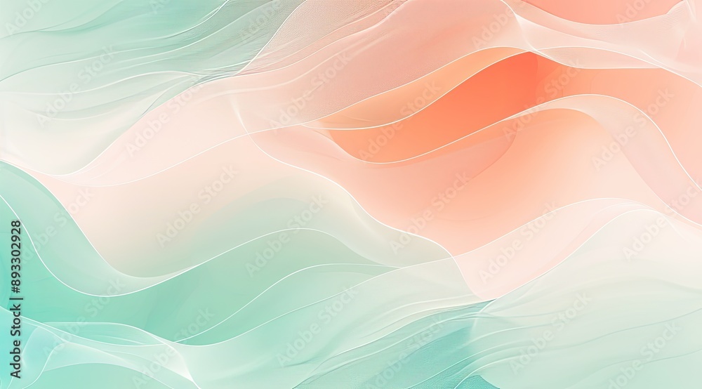 Obraz premium Abstract Flowing Lines in Pastel Colors