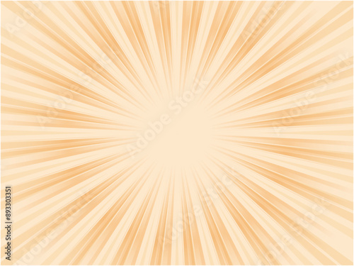 うっすらと綺麗に輝く橙色の集中線背景素材