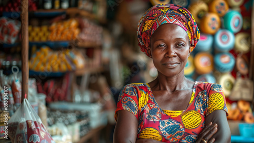 Tanzanian businesswoman at her shop,generative ai