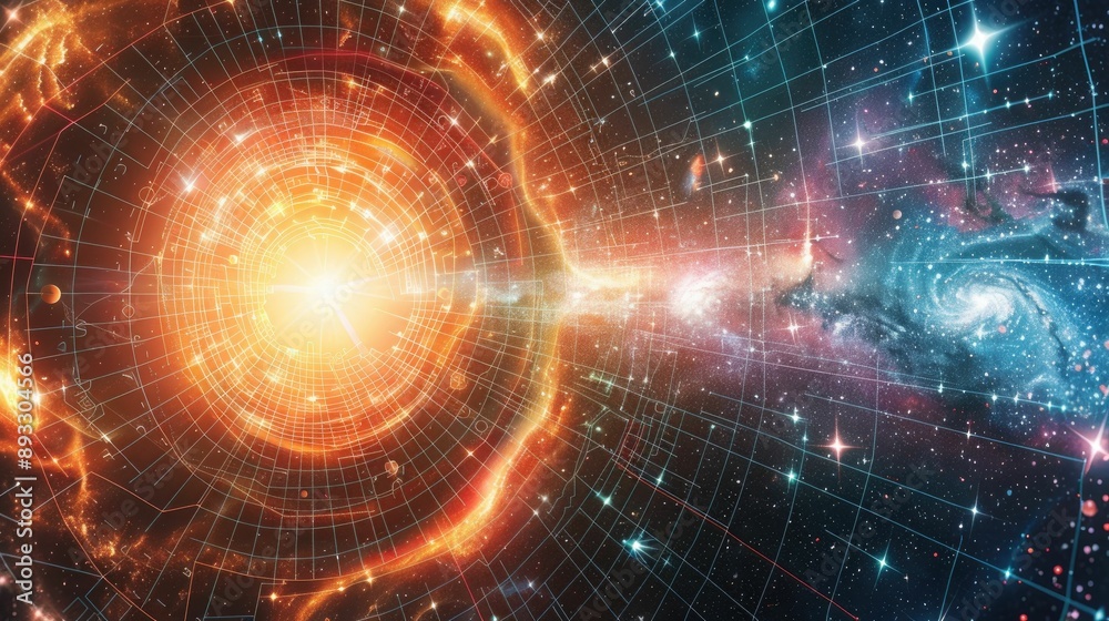 Technological grid merging into a cosmic background Technological grid merging into a cosmic background