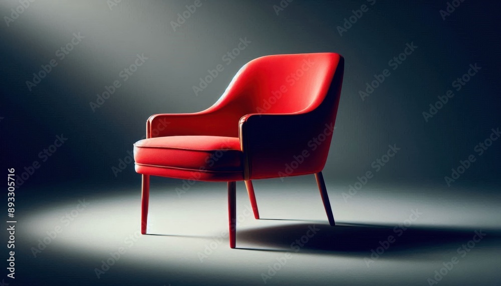 Obraz premium Minimalist Design: Red Chair on Pure White