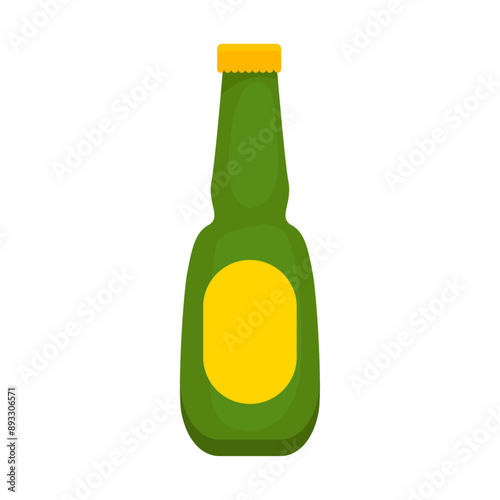 beer bottle collection with label isolated on white background