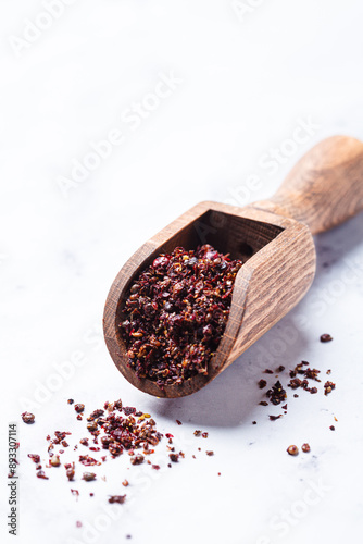 Dried spice sumac - popular ingredient in Middle Eastern cuisine.